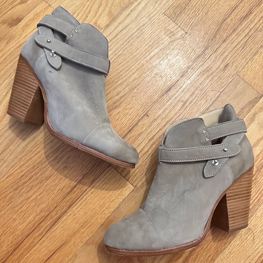 Rag & Bone Gray Leather Ankle Boots 40